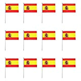 12 bandiere a mano spagnola a mano bandiere a mano mini bandiera per la Coppa del Mondo 2022 europeo di ...
