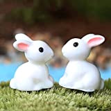 2 Coniglietti Pasquali in Miniatura HAMON Mini Figurine di Conigli Cake Topper Animali in Miniatura Ornamento Miniature Coniglietto Figurine Ornamenti ...