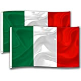 2 Pezzi 90 X 150 cm Bandiere Italiane con Anelli Durevole Bandiera Italia Nazionale Italian Flag per Campionato europeo di ...