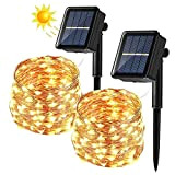 [2 Pezzi] Catena Luminosa Solare, BrizLabs 14m 120 LED Stringa Luci Solari Impermeabile Luci Decorative da Interni e Esterni per ...