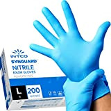 200 guanti in Nitrile L senza polvere, senza lattice, ipoallergenici, certificati CE conforme alla norma EN455 guanti per alimenti guanti ...