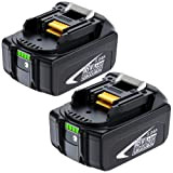 2Pcs Batteria di Ricambio per Makita 18V 5.0Ah, Ricambio Makita 18 Volt BL1860B batterie BL1820B 1830B 1840B 1850B, Compatibile con ...