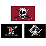 3 Pezzi Bandiera Pirata, Bandiera del Partito dei Pirati, Bandiera Pirata, Utilizzato per la Decorazione di Halloween, la Festa dei ...