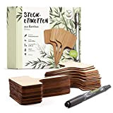 30x Marcatori per piante in bambù per l'etichettatura con marcatore - etichette orto ecologiche per vasi di semi, piantine e ...