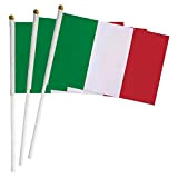 50 pezzi bandiere dell'Italia a manovella Italiane bandiera della stamina per la festa della festa nazionale, festa, parate, giochi di ...
