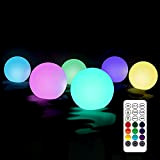 6 PCS Luci Galleggianti Piscina, Piscina Giardino LED Sfera Luminose, IP68, impermeabili, galleggianti, 16 colori RGB, per vasca da bagno, ...