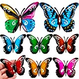 8 Pezzi di Farfalla in Metallo Ornamenti di Farfalle da Giardino Arte da Parete per Esterni Farfalla da Giardino Decorazione ...