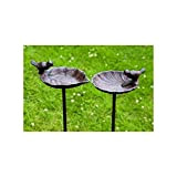 Abbeveratoio uccelli, Bar in giardino bagno uccello, in ghisa, 1 Pezzo, 20 cm x 14 cm x 98 cm