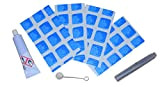acquaverde Toppe di Riparazione Piscine Kit Ultra Frame Rotonde Rettangolari + Colla e Applicatore 14x7 Cm