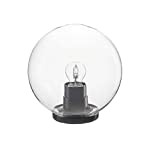 Acrilux - Globo Lampada trasparente in pmma con base per fissaggio su palo e portalampade E27, diametro 25 cm, resistente ...