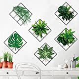 Adesivi da parete Magic 3D con piante verdi, fai-da-te per vasi botanici per soggiorno, camera da letto, cucina, vinile rimovibile ...