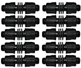 Aerzetix - Set di 10 Manicotti/raccordi/connettori di Riparazione per Tubo (Piatto) Ø16mm per Sistema di goccio - Riparazione di Tubi ...