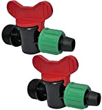 AERZETIX - Set di 2 rubinetti di fermare 16mm x 3/4'' per tubo da giardino/pressione 4 bar - valvola filettatura ...