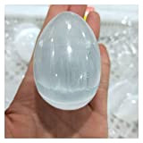 AGOUNOD Pietra di Cristallo Naturale 1 pz 6 cm Naturale Bianco Selenite Uovo Pietra lucidata Gypsum Cristallo a Forma di ...