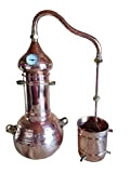Alambicco in rame con colonna, speciale per distillare piante (3 litri)