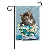 Alaza Maine Coon Kitten, bandiera decorativa da giardino, 30,5 x 45,7 cm