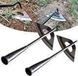 All-steel Hardened Hollow Hoe, Durable Gardening Hand Tools Hoe,Garden Edger Weeder, Hand Shovel Weed Puller Accessories for Backyard Weeding, Loosening, ...