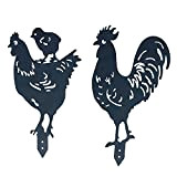 Alnicov Gallo Gallina Giardino in Metallo Pali di Animali, Pollo Giardino Silhouette Cortile Arte per Prati Giardini Cortili Decorazione Ornamento