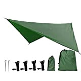 Amaca da Giardino, Viaggi campeggio Amaca, tenda da campeggio Tarp Shelter Hammock Canopy leggero Fly impermeabile verde militare Tenda Tarp ...