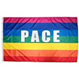 Amame Products Bandiera della Pace Arcobaleno | 90x150 cm | 2 Occhielli in Metallo | Doppia Cucitura | Resistente allo ...
