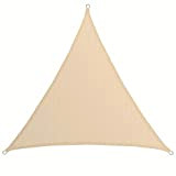 AMANKA Tenda da Sole UV - 2x2x2 m Triangolo HDPE - Telo di Protezione Solare Balcone Giardino Beige