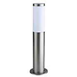 Amazon Basics - Lampione da 45 cm, senza lampadina, 12,7 x 12,7 x 45,2 cm , in acciaio inox