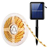 AMIR Solare Striscia LED, Solar Strip Lights, 3 Metro 180 LED Flessibile e Luci Stringa Solare, Nastri LED 8 Modalità ...