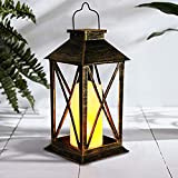 ANAJOY Lanterna da giardino in plastica portatile, 33,9 cm di altezza a LED per esterni scintillanti, lanterne per candele vintage, ...