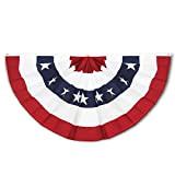 Anley Bandiera a ventaglio Pieghettata USA, 3x6 Piedi Bandiere Americane Bunting a Stelle e Strisce patriottiche - Stati Uniti 3 ...