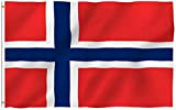 ANLEY Fly Breeze 3x5 Piedi Bandiera Norvegia - Colore Vivido e Resistente Ai Raggi UV - Testata In Tela E ...
