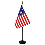 Anley Set Bandiera da scrivania USA Deluxe - Bandiera da Tavolo Americana Americana in Miniatura da 8 x 5 Pollici ...