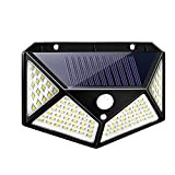 ANMECS Luce solare led esterno 100LED 270°Angolo Illuminazione 3 Modalità Faretti Solari a LED da Esterno con Sensore di Movimento ...