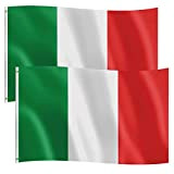 Annhao 2 Pezzi 90 X 150 cm Bandiere Italiane Resistente alle intemperie con 2 Occhielli in Metallo Bandiera Italia per ...