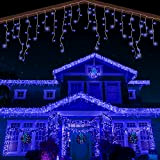 ANSIO® Luci Natale Esterno Cascata 35m 1000 LED Luci di Natale Luminose Blu Luci Natalizie da Esterno/Interno Ideale per Mantello, ...
