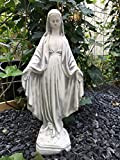 Antikas - Madonna Maria Statua in pietra bianca, scultura Maria Devotionalie Maria