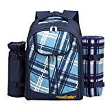 apollo walker Set di attrezzatura da picnic per 2 persone, con zaino da picnic, borsa termica, stoviglie e coperta in ...