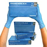 ARNOMED Guanti monouso in nitrile XXL, senza polvere, senza lattice, 100 pezzi per scatola, guanti monouso, guanti in nitrile blu, ...