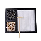 Artibetter Giardino Zen Giapponese per La Scrivania Accessori per La Meditazione Kit da Giardino Mini Giardino Zen con Rocce di ...