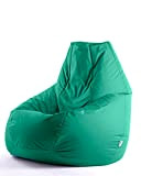 Avalon Pouf Poltrona Sacco Gigante Bag XXL Jive 95x95x135cm Made in Italy in Tessuto antistrappo Imbottito Colore Verde smeraldo