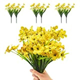 AWAVM 6 mazzi di violette gialle, i fiori artificiali resistenti ai raggi UV non sbiadiscono, adatti per vasi interni e ...