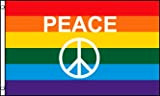 AZ FLAG Bandiera Arcobaleno Simbolo Pace 90x60cm - Bandiera Gay - Rainbow Flag 60 x 90 cm