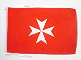 AZ FLAG Bandiera attività SOVRANO Ordine di Malta 45x30cm - BANDIERINA San Giovanni di GERUSALEMME 30 x 45 cm cordicelle