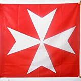 AZ FLAG Bandiera Croce Ordine di Malta 90x90cm - Bandiera San Giovanni di GERUSALEMME 90 x 90 cm Foro per ...