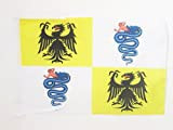 AZ FLAG Bandiera DUCATO di Milano 1395-1796 45x30cm - BANDIERINA DUCATO di Milano E Mantova 30 x 45 cm cordicelle