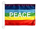AZ FLAG Bandiera NAVALE Arcobaleno Pace 45x30cm - Bandiera MARITIMA Peace - Rainbow Flag 30 x 45 cm Speciale nautismo