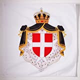 AZ FLAG Bandiera Stemma Ordine di Malta 90x90cm - Bandiera Blasone San Giovanni di GERUSALEMME 90 x 90 cm Foro ...