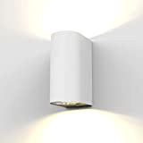 B.K.Licht Lampada da parete LED, applique per esterni, include 2 lampadine GU10 da 5W, plafoniera da parete per interni, luce ...