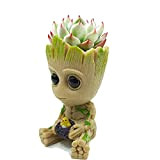 Baby Groot Treeman - Vaso da fiori con foro di drenaggio, per piante e portapenne, piante da giardino, balcone, acquario ...