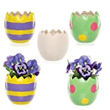 Baker Ross Vasetti in Ceramica a Forma di Uova di Pasqua per Bambini, Dipingi Decorazioni in Ceramica da Esporre come ...