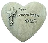 Bambelaa! Decorazione tomba resistente alle intemperie con scritta in lingua tedesca - Wir Vermissen Dich - Decorazione in pietra per ...
